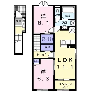 ノベルクランB【2階】の間取り
