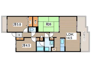 ガ-デンハウス綱島A【1階】の間取り