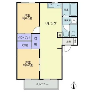 フォブールK・T(A)【2階】の間取り