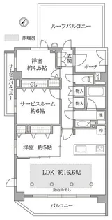 ファインスクエア世田谷弦巻II【4階】の間取り
