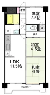ライオンズプラザ台の原A【3階】の間取り