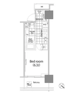 パークハビオ赤坂タワー【11階】の間取り