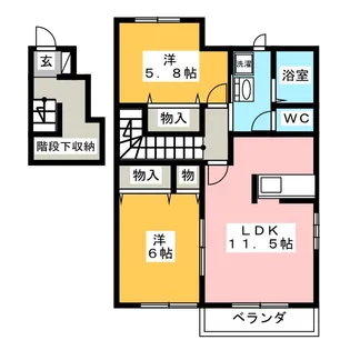 ガーデンヒルズ C棟【2階】の間取り