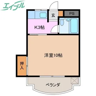尾関ハイツ【4階】の間取り