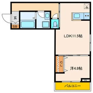 パセオプラシード連坊【3階】の間取り