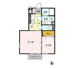 レセンテシード【1階】の間取り
