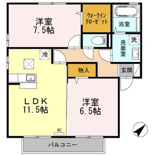 セジュールセラ E【1階】の間取り