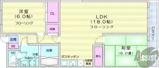 フレンドリー市名坂【1階】の間取り