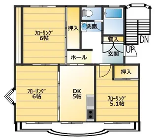 サンライズ江間【2階】の間取り