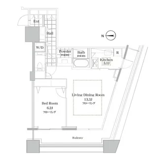 コンシェリア西新宿 TOWER’S WEST【19階】の間取り