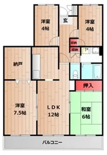 カサベルデ加古川【1階】の間取り