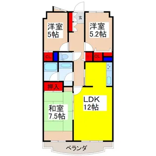 ホーユウパレスA棟【14階】の間取り