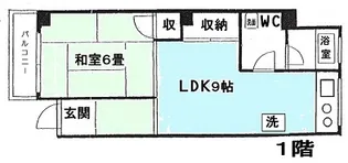 浅香ハイツ高輪【1階】の間取り