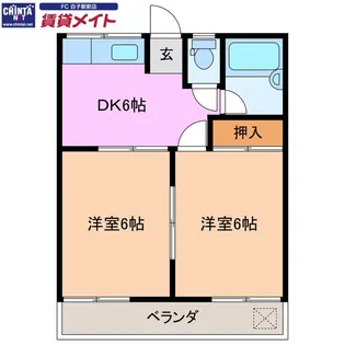 第二コーポ優珈里【1階】の間取り