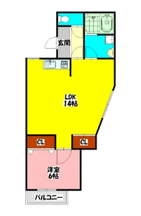 ヤシマハイツ【1階】の間取り
