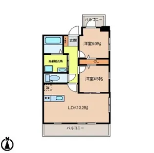 パルコート【4階】の間取り