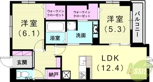リアン朝霧【2階】の間取り