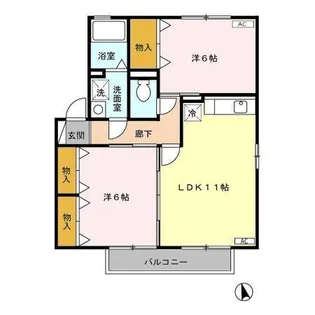コンフォートフラッツABCD【2階】の間取り