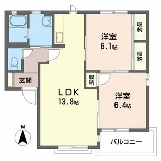 キャッスルB【2階】の間取り
