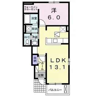 フロントリヴァーC【1階】の間取り