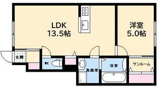 コラソン南栄【1階】の間取り