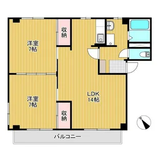 サンライフあさかB【2階】の間取り