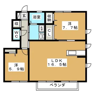 シャルマンカーサ N棟【1階】の間取り