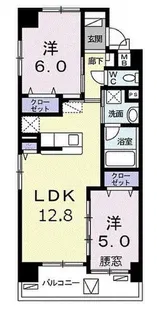 モダンテラス中央【2階】の間取り