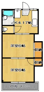 コーポ和気【2階】の間取り