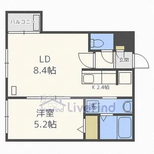 ワンペア月寒西【1階】の間取り