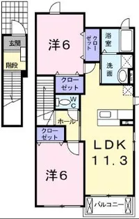 ヴィラ エレガントB【2階】の間取り