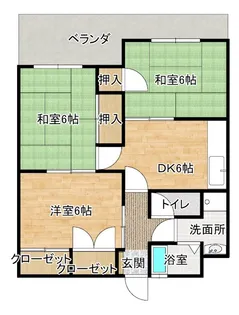 2LDKの間取り画像