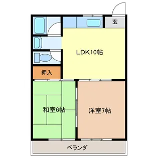 2LDKの間取り画像