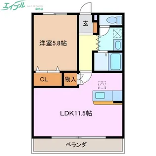 コーキア桑部【1階】の間取り