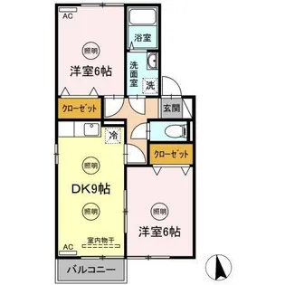 セジュール松縄B【2階】の間取り