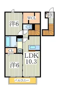 エスポワールB【2階】の間取り