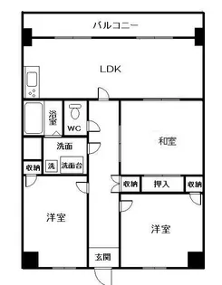 ヒルサイドコートII棟【4階】の間取り