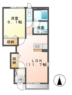 ハイツメープル【1階】の間取り