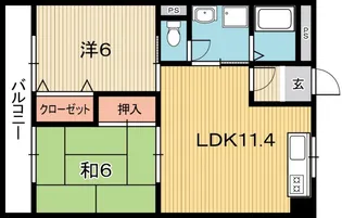 ユートピアIII【4階】の間取り