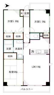メトロハイツ西落合【5階】の間取り