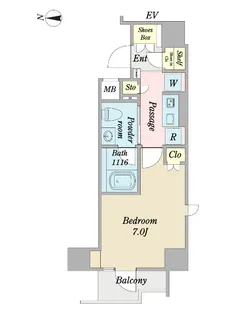 プレミアムフラット横濱上大岡【4階】の間取り