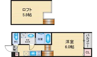 1SKの間取り画像