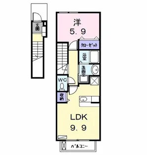 プラシード【2階】の間取り