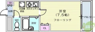 コモードカルム河原町【1階】の間取り