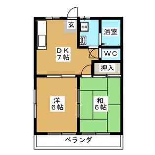 2DKの間取り画像
