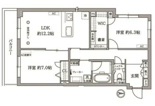神奈川県横浜市鶴見区下末吉6【マンション】の間取り