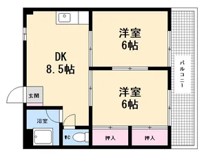中広マンション正荘【2階】の間取り
