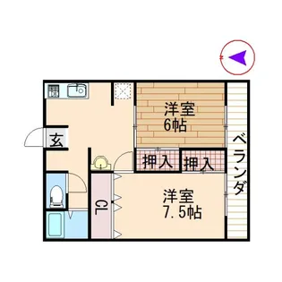 レピュート原田III【2階】の間取り