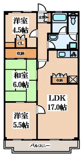 朝日プラザ生駒西2番館C棟【2階】の間取り