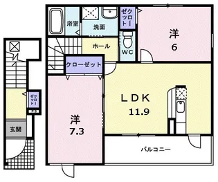 茨城県日立市滑川本町2【アパート】の間取り